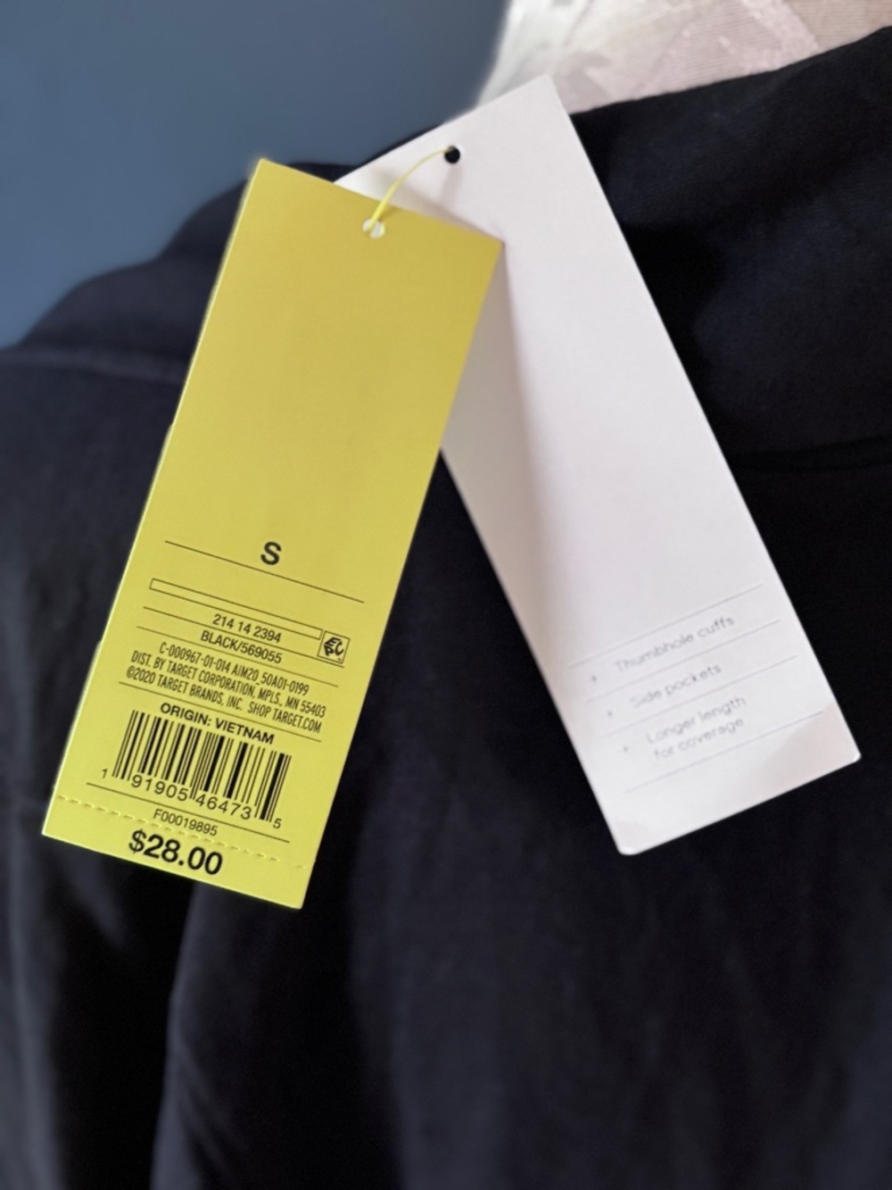 All in Motion Black Open Front Draped Cardigan with Thumbhole Cuffs NWT - Picture 7 of 7